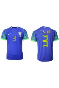 Fotbalové Dres Brazílie Thiago Silva #3 Venkovní Oblečení MS 2022 Krátký Rukáv